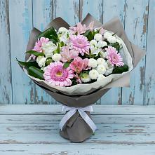 Букет цветов из:  Герберы, Альстромерии и Хризантемы #REPLACE_PRED# Рассвете Ростовской области