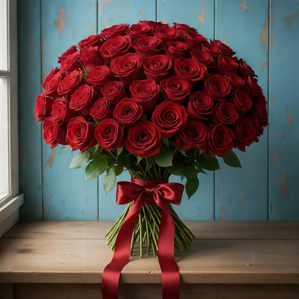 Букет Красные розы Блэк Меджик в Рассвете Ростовской области