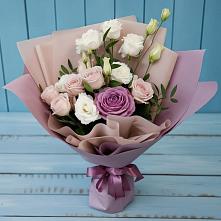 Букет цветов из:  Розы и Лизиантусы #REPLACE_PRED# Рассвете Ростовской области
