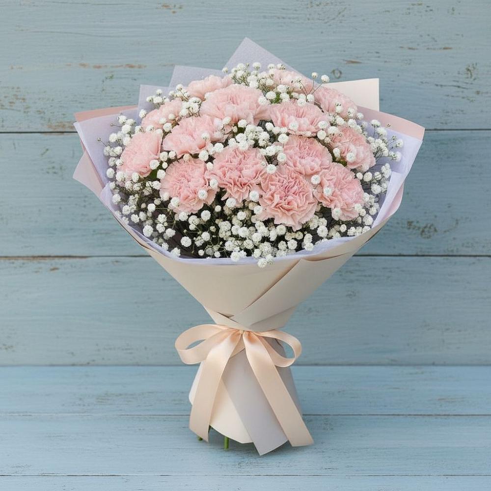 Букет цветов из: Гвоздики в Рассвете Ростовской области