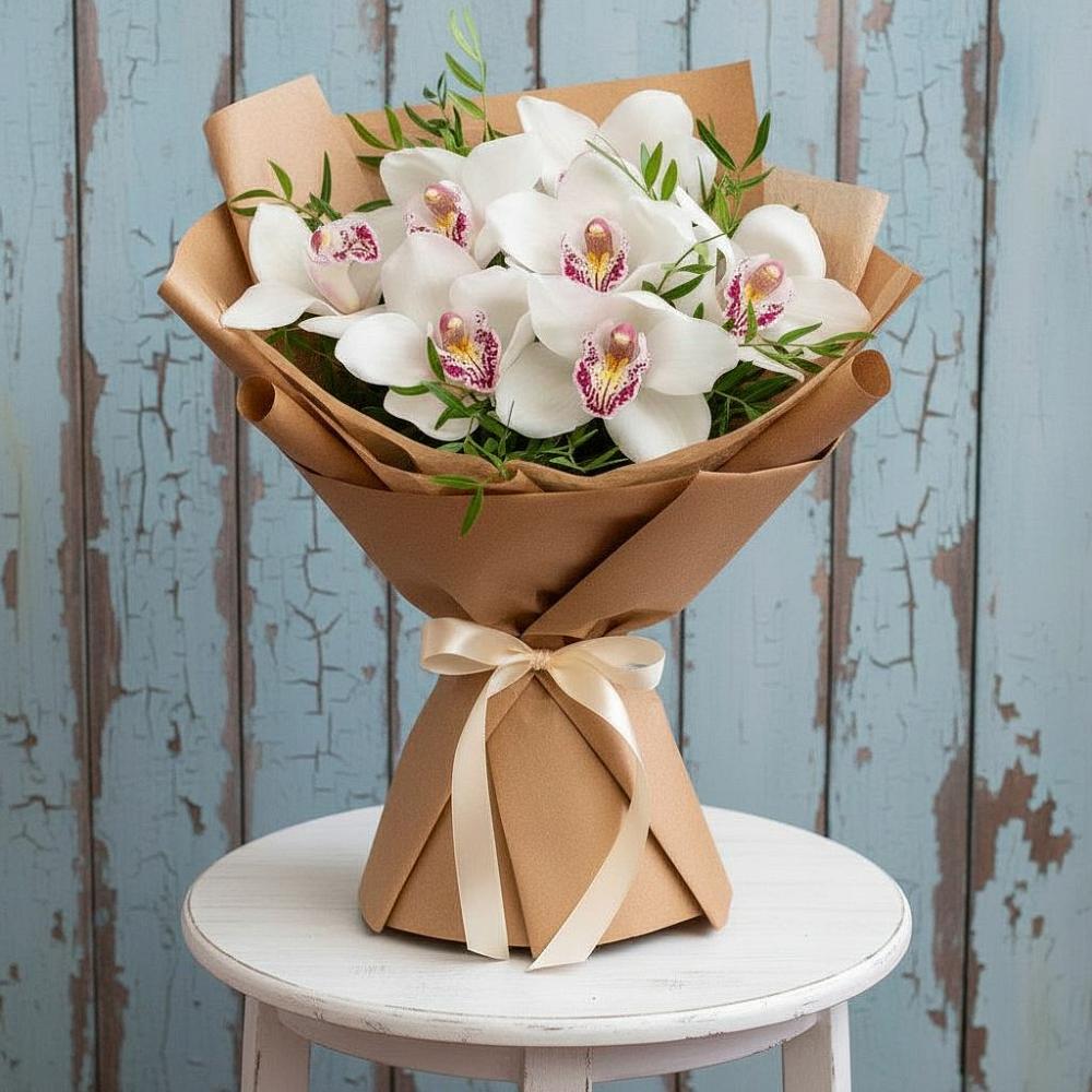 Букет цветов из: Орхидеи и Розы в Рассвете Ростовской области