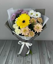 Букет цветов из:  Розы, Герберы и Хризантемы #REPLACE_PRED# Рассвете Ростовской области