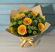 Букет цветов из:  Герберы и Хризантемы #REPLACE_PRED# Рассвете Ростовской области