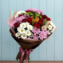 Букет цветов из:  Розы, Хризантемы и Альстромерии в Рассвете Ростовской области