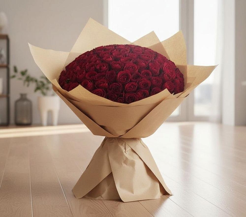 Букет 101 Красная роза в Рассвете Ростовской области
