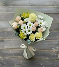 Букет цветов из:  Альстромерии, Розы и Хризантемы в Рассвете Ростовской области