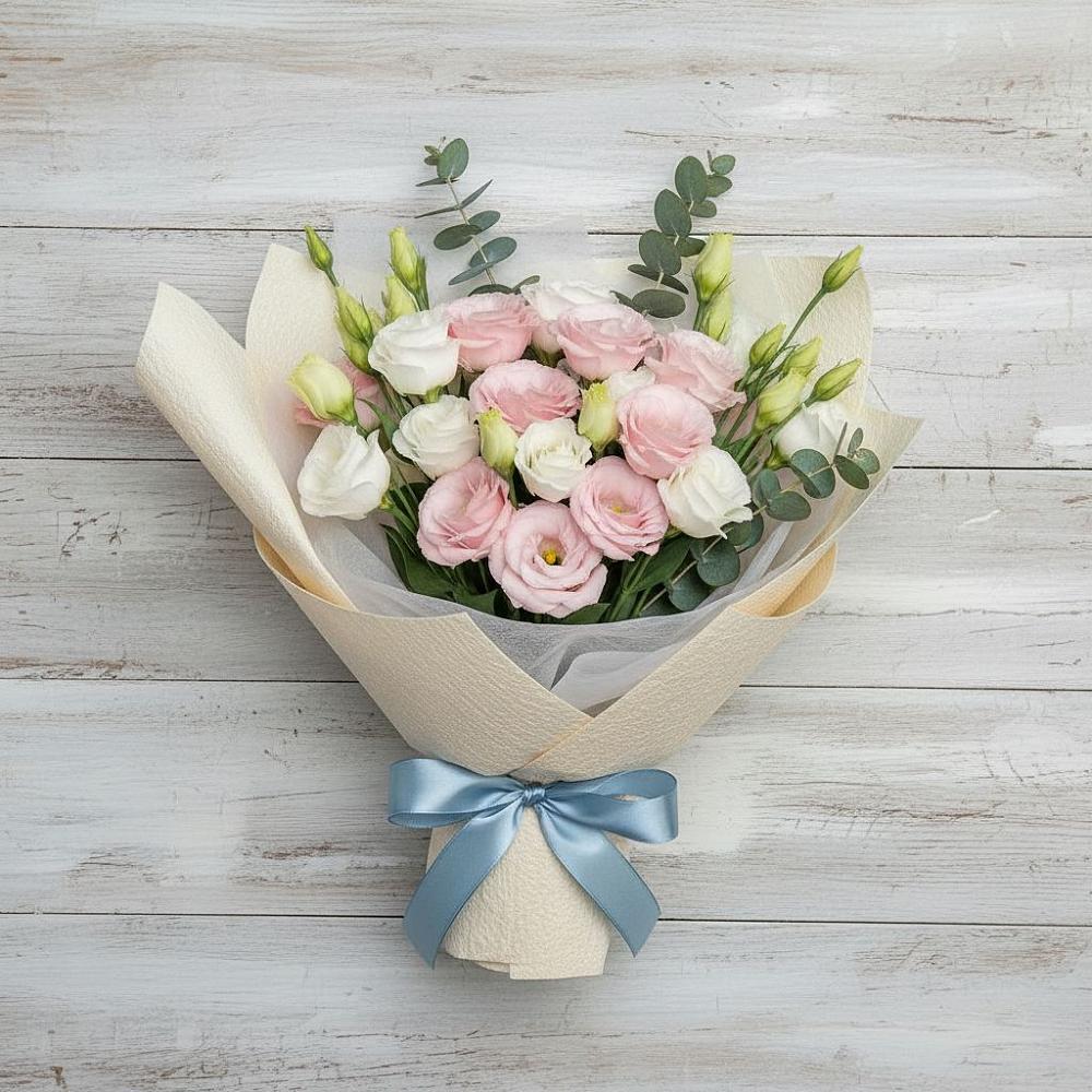 Букет цветов из: Лизиантусы в Рассвете Ростовской области